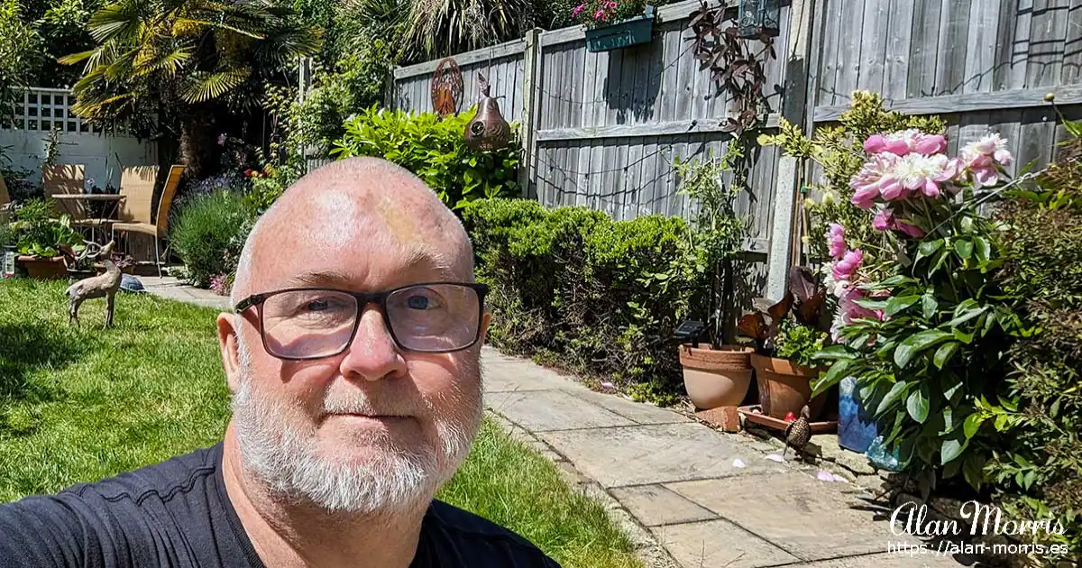 Alan Morris in the garden of his sisters home in Cosham.